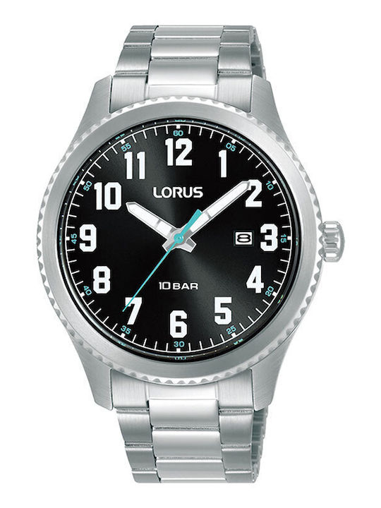 Lorus Ανδρικό Ρολόι Μπαταρίας με Ασημί Μεταλλικ...