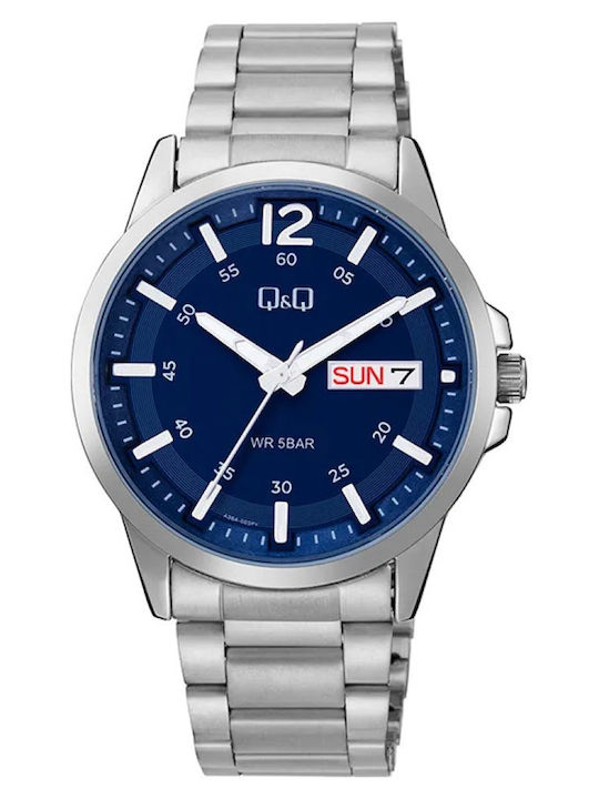 Men's Watch Battery with Silver Stainless Steel Bracelet