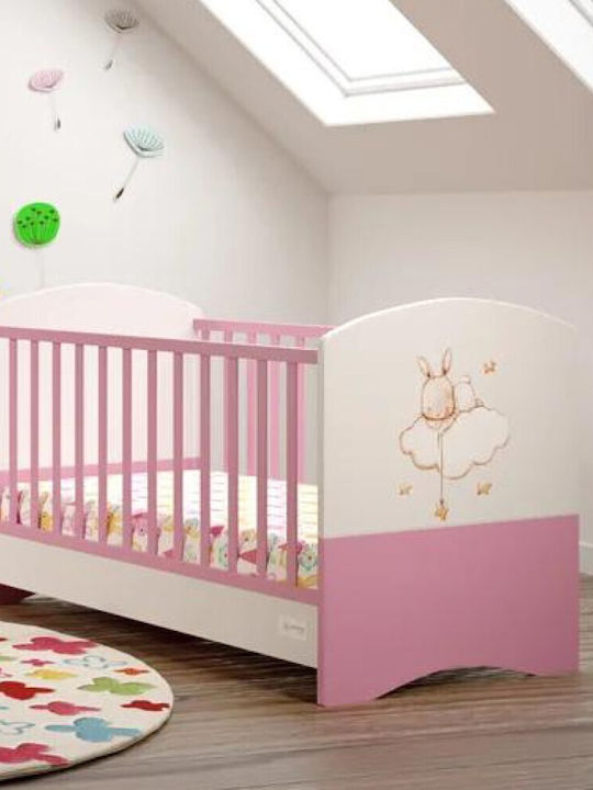 Asterias Bebe Βρεφική Κούνια Φενια Διαιρούμενο Ροζ για Στρώμα 70x140cm