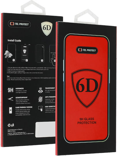 Tel Protect Full Glue Full Face Tempered Glass Black (Moto G55)