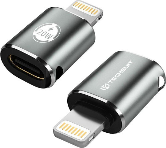 Techsuit Converter USB-C female to Lightning male Gray 1pcs