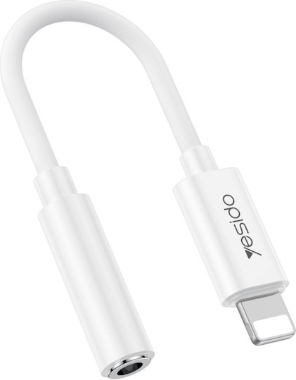 Yesido Μετατροπέας Lightning male σε 3.5mm female Λευκό 1τμχ