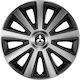 Versaco Set Car Hubcaps Aviator Carbon Silver Black Logo Mitsubishi 4pcs 14" Verc887368