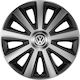 Versaco Set Car Hubcaps Aviator Carbon Logo VW 4 Pieces 14" Silver Black Ver876398
