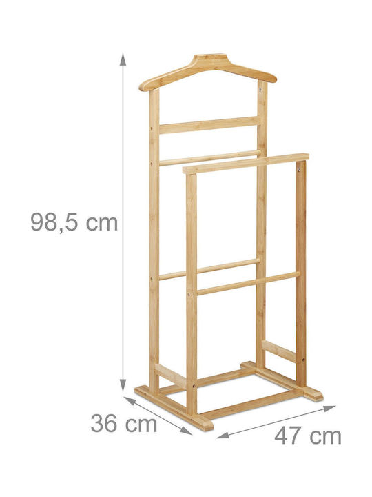 Relaxdays Floor Garment Rack made of Bamboo Brown 47x36x98.5cm