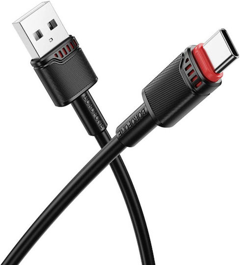 Borofone USB 2.0 Cable USB-C male - USB-A 18W Μαύρο 1m tt101796