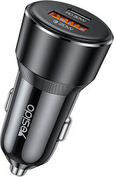 Yesido Φορτιστής Αυτοκινήτου με Θύρες 1xUSB-A 1xType-C