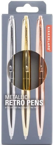 Kikkerland Retro Kugelschreiber Ballpoint 3 Stück