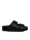 Leather Women's Flat Sandals Anatomic in Black Color