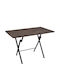 Kitchen Table Collapsible Wooden with Metal Frame Silver Brown 100x60x70cm