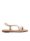 Women's Flat Sandals in Beige Color