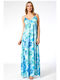 Summer Maxi Satin Floral Dress