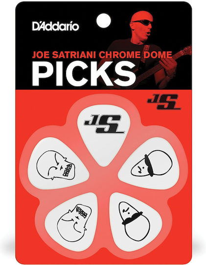 D'addario 1cwh4-10js Joe Satriani Signature Πένες Λευκές Medium Συσκευασία 10 Τμχ