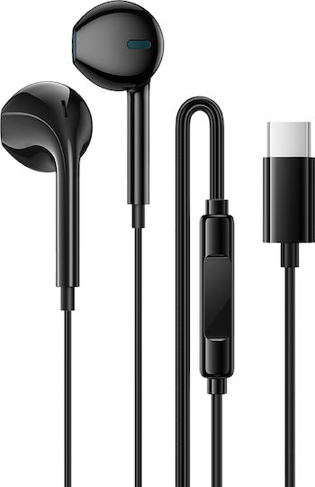 Borofone Bm100 In-ear Handsfree Ακουστικά με Βύσμα USB-C Μαύρο