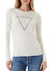 Damen Langarm Pullover Ecru