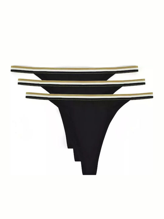 Women's String 3Pack Black