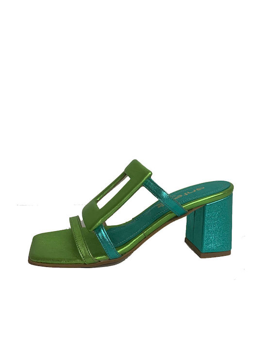 Anteos Δερμάτινα Mules Πράσινα