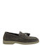 Leder Herren Mokassins in Gray Farbe