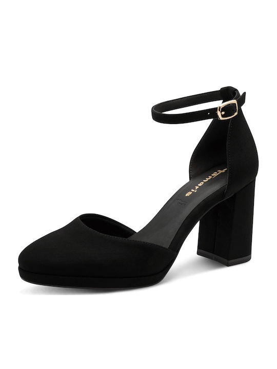 Pumps mit Riemchen & hoher Absatz Schwarz
