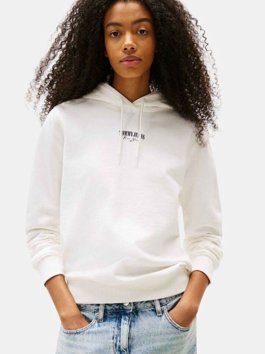 Tommy Hilfiger Γυναικείο Φούτερ με Κουκούλα Εκρού