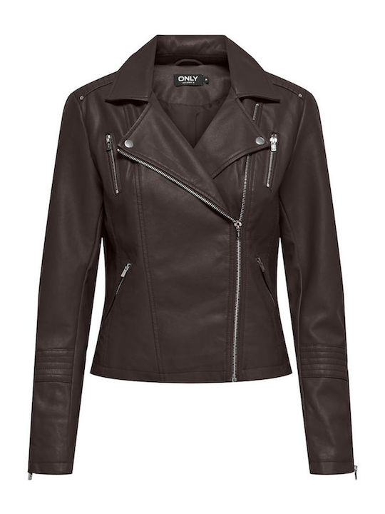 Only Gemma Γυναικείο Biker Jacket Καφέ