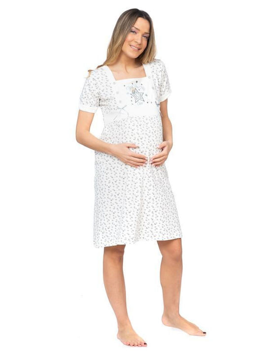 VIolet Nightgown Maternity & Nursing Ivory