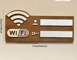 Επίπεδη Ρετρό Ξύλινη Επιγραφή Κωδικού Wifi