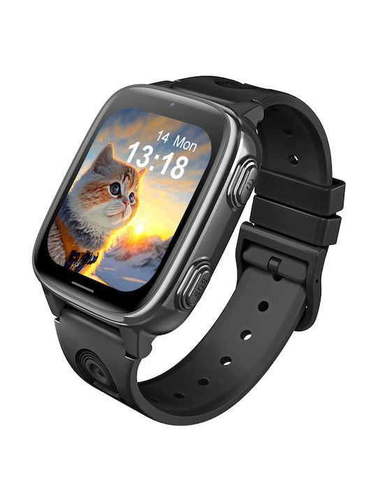 INTIME Kids Digital Watch with GPS and Rubber/Plastic Strap Black