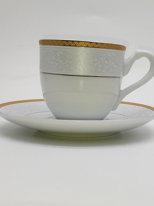 Christinholm Set Tassen Tee aus Porzellan Silber 6Stück
