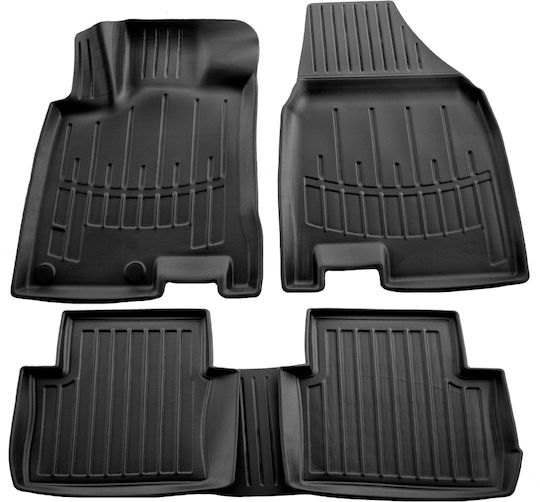 Race Axion Set Front and Back Car Mats 5 Pieces Raised Sides Type for Nissan Qashqai +2 J10 5D 2008-2014 Black