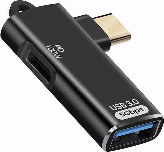Linq OTG USB to USB-C Adapter USB-C Charge 100W 5Gbps Transfer Black
