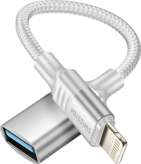 Swissten iPhone Lightning Male To USB Female OTG Adapter White