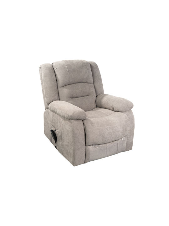 Cloud Ii Relax Armchair with Footstool Ecru 50x54x67cm