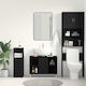 vidaXL Waschtisch mit Waschbecken L80xB33xH60cm Black Oak