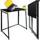 Desk Wooden Black with Metal Legs 80x40x75cm