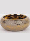 Planter Ceramic Gold 22.5x22.5x9cm.