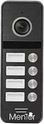 Post Exterior Interfon Video 4 Familii Wireless Wifi Ip65 2mp Full-hd Ir 4 Butoane Mentor Sy066