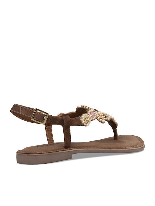Women's Flat Sandals in Brown Color