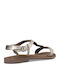 Women's Flat Sandals in Gold Color