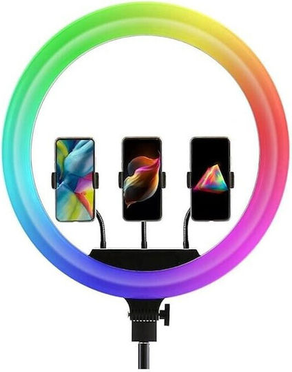 Ring RGB Ring Light 45cm με Τρίποδο Δαπέδου και Βάση για Κινητό