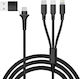 Akashi 5-в-1 Usb Usb-c Към Usb-c Micro Usb Lightning Зареждащ Кабел Черен