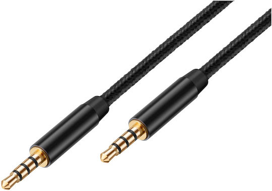 Avizar 3,5mm Klinkenkabel Goldbeschichtet Geflochtenes Nylon Anschlüsse 3m Schwarz