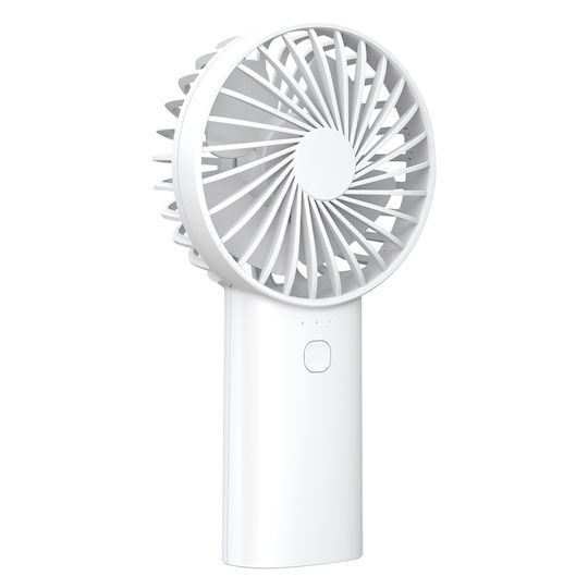 Akashi Portable Fan 2 In 1 Battery 4000mah Charge Usb-c Torch White