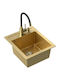 Steiner Drop-In Spüle aus Verbundgranulat mit Wasserhahn B43xT50cm Gold
