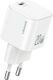 Usams Φορτιστής GaN με Θύρα USB-C και Καλώδιο USB-C - Lightning 20W Power Delivery Λευκός (CC260)