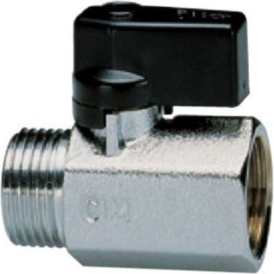 Cim Διακόπτης Mini Cim012 1/2" Μαύρο Χερούλι