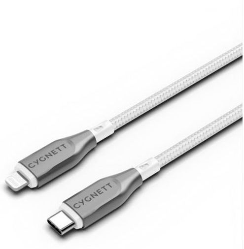Cygnett Cable Lightning To Usb-c 30w Series Armoured Charge Synchronization 2m White