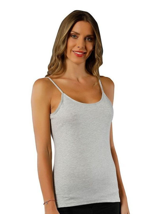 Siyah Inci mit Spaghetti-Träger Light Grey Dame...