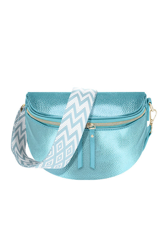 Gallantry Fanny Pack Glamour Shiny Shoulder Strap Light Blue
