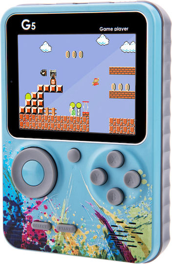 Techkidz 500-Spiele Konsole Emulator Multiplayer Joystick Streetart Modell Blau